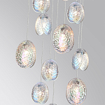 Люстра каскадная с 11-ю круглыми плафонами из рельефного стекла Disc Light варинант исполнения - 3 | Loft Concept в Новосибирске