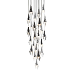 Люстра каскадная с 24-мя рельефными прозрачными плафонами в форме лепестков Glass Pod  варинант исполнения - 1 | Loft Concept в Новосибирске