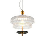 Подвесной светильник многослойный из рифленого прозрачного стекла Academy of Light варинант исполнения - 2 | Loft Concept в Новосибирске