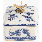 Фарфоровая шкатулка с бронзовой стрекозой Blue and White варинант исполнения - 5 | Loft Concept в Новосибирске