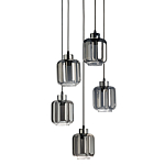 Люстра с 5-ю плафонами серого цвета Smoked Prism варинант исполнения - 1 | Loft Concept в Новосибирске