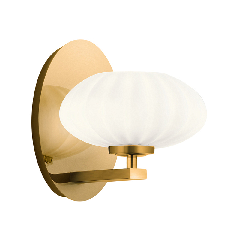  Бра с круглым плафон из матового белого стекла Kichler Золотой Белый Бежевый в Новосибирске | Loft Concept 