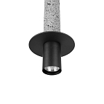 Подвесной светильник с узким цилиндрическим плафоном и черным металлическим декором Concrete Pipe варинант исполнения - 6 | Loft Concept в Новосибирске