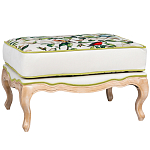 Банкетка золотистая из натурального бука с изображением птиц и цветов Blooming Birds варинант исполнения - 1 | Loft Concept в Новосибирске