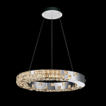 Люстра серебряная в форме кольца с мозаичным хрустальным оформлением Sparks of Crystal варинант исполнения - 1 | Loft Concept в Новосибирске