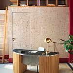 Обои с вышивкой ручной работы Glyph Original colourway on wool sateen варинант исполнения - 1 | Loft Concept в Новосибирске