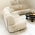 Диван Limoges полукруглой формы с обивкой букле молочного цвета варинант исполнения - 3 | Loft Concept в Новосибирске