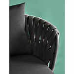 Стул мягкий с декором в виде плетеных лент на спинке и подлокотниках Semicircular Chair Decorated with Ribbons варинант исполнения - 6 | Loft Concept в Новосибирске