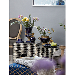 Ваза темно-синего цвета из фарфора с бронзовыми ручками в виде змей Высота 39 см Eden Garden porcelain and bronze варинант исполнения - 4 | Loft Concept в Новосибирске