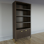 Книжный Стеллаж Elsa Dreams Walnut с задней стенкой варинант исполнения - 1 | Loft Concept в Новосибирске