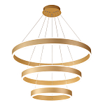 Люстра подвесная светодиодная с тремя золотистыми кольцами Ring Horizontal варинант исполнения - 1 | Loft Concept в Новосибирске