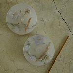 Круглая подставка под благовония из эпоксидной смолы с цветами белая Epoxy Resin Flowers Incense Stand White варинант исполнения - 3 | Loft Concept в Новосибирске