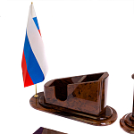 Настольный письменный набор с часами из природного камня обсидиана  Contract Extended варинант исполнения - 3 | Loft Concept в Новосибирске