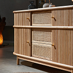 Дизайнерский комод овальный с фактурным фасадом и вставками из плетеных элементов Ambar варинант исполнения - 3 | Loft Concept в Новосибирске