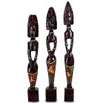 Комплект из трёх деревянных статуэток в виде аборигенов Three Aborigines Figurines варинант исполнения - 3 | Loft Concept в Новосибирске