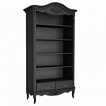 Стеллаж черный широкий из массива бука с 5-ю полками и 2-мя ящиками Black Provence варинант исполнения - 1 | Loft Concept в Новосибирске