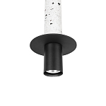 Подвесной светильник с узким цилиндрическим плафоном и черным металлическим декором Concrete Pipe варинант исполнения - 12 | Loft Concept в Новосибирске