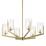 Люстра с 6-ю прозрачными цилиндрическими плафонами Kichler варинант исполнения - 1 | Loft Concept в Новосибирске
