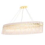 Люстра подвесная овальная с рельефными стеклянными панелями и золотым металлическим каркасом Textured Glass Chandelier варинант исполнения - 2 | Loft Concept в Новосибирске