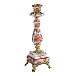 Подсвечник с цветочной росписью из фарфора с бронзовыми элементами Eden Garden варинант исполнения - 1 | Loft Concept в Новосибирске