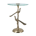 Столик с круглой стеклянной столешницей и корпусом в виде двух павлинов на ветке Table Two Peacocks варинант исполнения - 4 | Loft Concept в Новосибирске