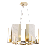 Люстра подвесная круглая с мраморными прямоугольными вставками и золотым основанием Диаметр 55 см Marble square Chandelier варинант исполнения - 4 | Loft Concept в Новосибирске