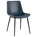 Стул с обивкой из экокожи темно-синего цвета RHOMBUSES UPHOLSTERY варинант исполнения - 1 | Loft Concept в Новосибирске