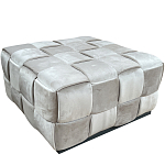 Пуф плетеный велюровый светло-бежевый  Soft Wicker Pouf варинант исполнения - 1 | Loft Concept в Новосибирске