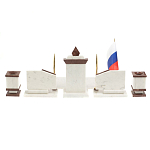 Настольный письменный набор из мрамора и лемезита с гербом и флагом России Marble Accessory варинант исполнения - 6 | Loft Concept в Новосибирске