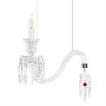 Подвесной светильник стеклянный в виде канделябра Curved Glass Chandelier варинант исполнения - 3 | Loft Concept в Новосибирске