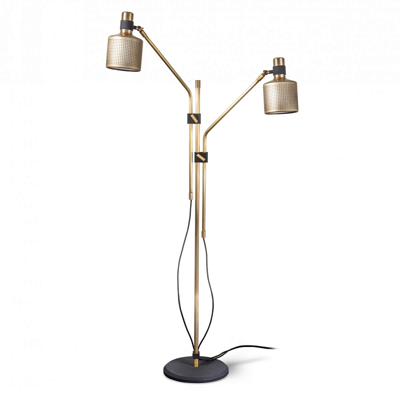 Торшер Bert Frank Riddle Double Floor Light Латунь Черный Торшер Bert Frank Riddle Double Floor Light Латунь Черный в Новосибирске | Loft Concept