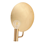 Бра с золотым круглым отражателем и открытой лампой Sun Glow Disc варинант исполнения - 2 | Loft Concept в Новосибирске