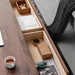 Кофейный стол из массива дерева с выдвижными ящиками Coffee Walnut Table варинант исполнения - 7 | Loft Concept в Новосибирске