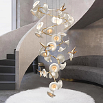 Люстра каскадная из белых цветов каллы и птичек Refined Taste of Light варинант исполнения - 4 | Loft Concept в Новосибирске