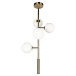 Люстра на штанге с 4-мя белыми шарообразными плафонами Bubble Chandelier варинант исполнения - 2 | Loft Concept в Новосибирске