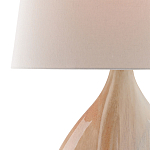 Настольная лампа на прозрачным основании с тканевым конусообразным абажуром Cream варинант исполнения - 1 | Loft Concept в Новосибирске