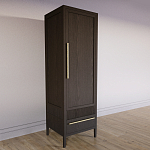 Узкий Шкаф Primo с 2 выдвижными ящиками Темный орех варинант исполнения - 3 | Loft Concept в Новосибирске