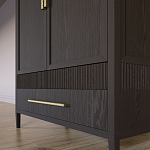 Шкаф платяной Primo с выдвижными ящиками шпон Темный орех варинант исполнения - 6 | Loft Concept в Новосибирске