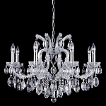 Люстра подвесная с 8-ю лампочками и прозрачными хрустальными подвесками на хромированном основании Crystal lamps варинант исполнения - 1 | Loft Concept в Новосибирске