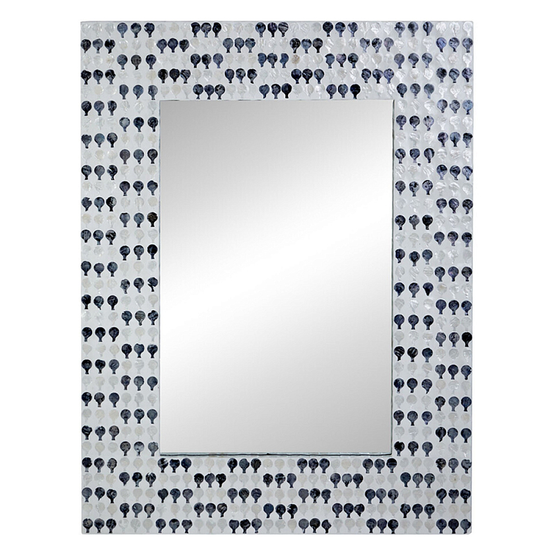 Прямоугольное зеркало с инкрустацией раковинами устриц Mother оf Pearl Facets  в Новосибирске | Loft Concept 