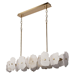 Люстра подвесная линейная с текстурированными мраморными элементами Marble square варинант исполнения - 3 | Loft Concept в Новосибирске