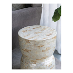 Приставной столик с мозаичным рисунком из раковин устриц Bone Inlay варинант исполнения - 7 | Loft Concept в Новосибирске