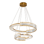 Светодиодная двухъярусная кольцевая люстра из хрусталя и стали и с пультом для регулировки света Maude Crystal Light варинант исполнения - 3 | Loft Concept в Новосибирске