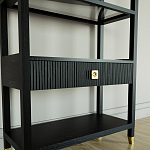 Стеллаж Elsa Dreams Black со стеклянными полками и ящиком варинант исполнения - 2 | Loft Concept в Новосибирске