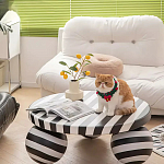 Дизайнерский журнальный стол круглый в чёрно-белую полоску Mypel варинант исполнения - 3 | Loft Concept в Новосибирске