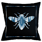 Подушка декоративная пчела с синим орнаментом Ikat Pattern варинант исполнения - 1 | Loft Concept в Новосибирске