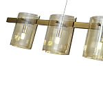 Подвесной светильник светодиодный с 5-ю цилиндрическими плафонами коньячного цвета из стекла и стали Andrea Сhandelier Сognac варинант исполнения - 2 | Loft Concept в Новосибирске