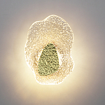 Бра с рельефным волнообразным стеклянным плафоном и вставкой из мрамора Liquid Stone варинант исполнения - 3 | Loft Concept в Новосибирске