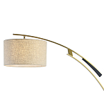 Торшер с изогнутой черной металлической ножкой и цилиндрическим абажуром из ткани Arched Metal Base  варинант исполнения - 2 | Loft Concept в Новосибирске