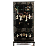 Шкаф черный в китайском стиле  Chinese Cabinet Black варинант исполнения - 1 | Loft Concept в Новосибирске